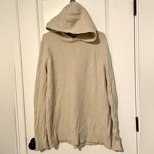 Lands’ End Women’s Tan Hooded Wool Sweater sz L